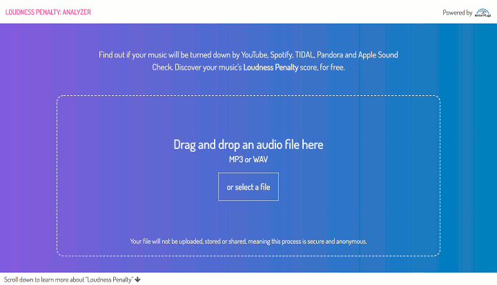 Loudness Penalty process an audio file